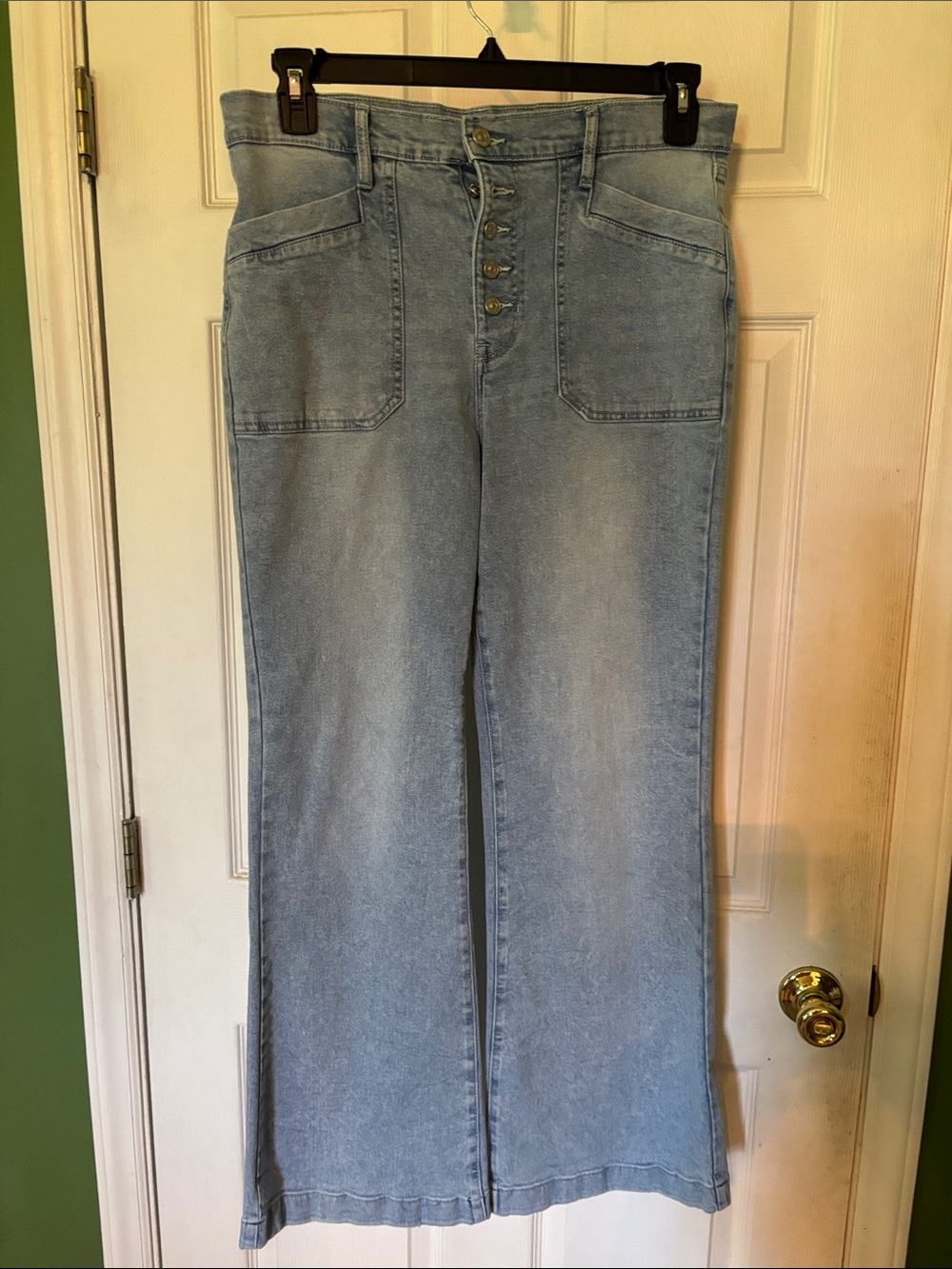 Nicole Miller Light Blue High-Rise Flare Jeans